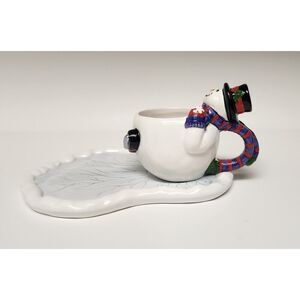 FIGI Chilly Vintage Snowman Mug & Cookie Plate